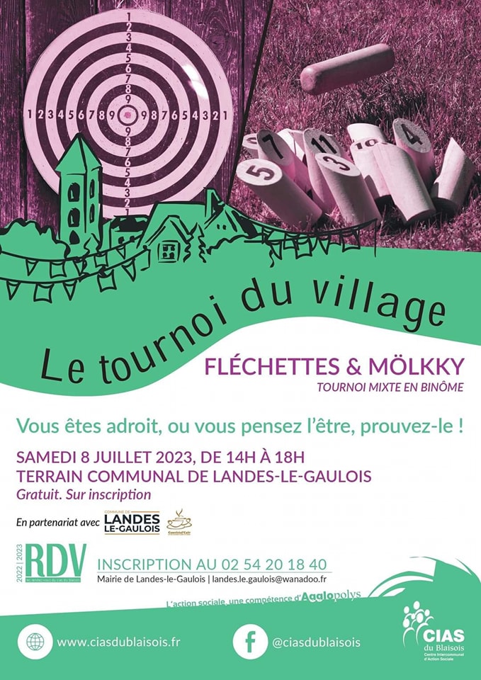 Affiche Tournoi fléchettes et Mölkky CIAS 2023